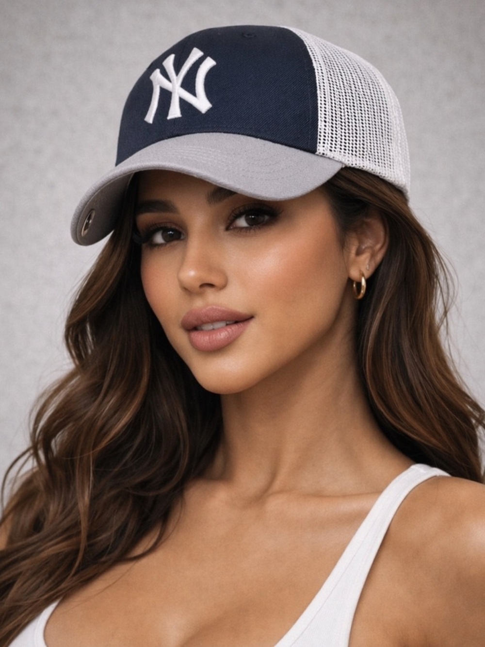 NEW Navy Blue NY NEW YORK YANKEES Hat with white mesh back